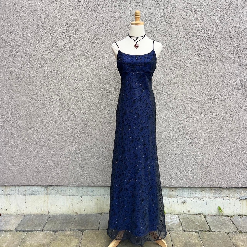Vintage Y2K Sparkly Evening Gown Maxi Dress Whimsigoth Fits Small